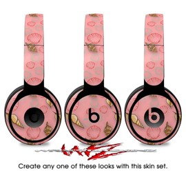 WraptorSkinz Vinyl Decal Wrap Works with Beats Solo Pro Headphones Sea Shells 02 Pink - Skin Only Beats NOT Included