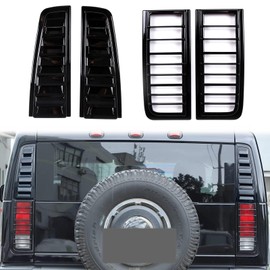 PIUGILH Rear Tail Light Lamp Vent Cover Compatible with Hummer H2 2003-2009 Decoration Accessories, Upper and Lower Tail Lights Cover Guard Trim Kit