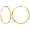14k Yellow Gold Endless Hoop Earrings Round Flexible Thin Slim