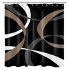 LB Brown Abstract Geometric Shower Curtain for Bathroom, Modern Aesthetic