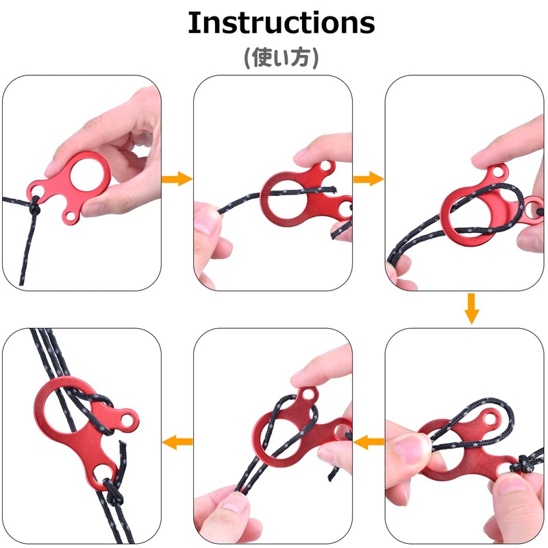 Azarxis Aluminum Guyline Tensioner Guy Rope Adjuster Wind Cord Buckle