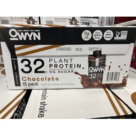 OWYN Pro Elite Vegan High Protein Keto Shake, 32g Protein, 9 Amino Acids, Omega-3, Prebiotics, Superfoods Greens for Workout and Recovery, 0g Net Carbs, Zero Sugar (Chocolate, 11.15 Fl Oz (Pack of 15))