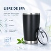 Vaso Térmico De 20oz Acero Inoxidable Con Popote Y Cepillo