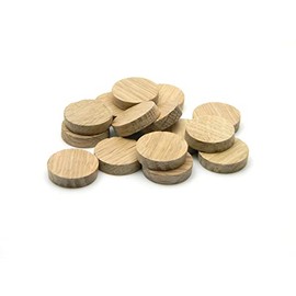 Oakcrafts - 25mm - 1" Oak Flat Head Cross Grain Plug - Pack of 25