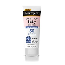 Neutrogena Pure & Free Baby Mineral Sunscreen Lotion with Broad Spectrum SPF 50 & Zinc Oxide, Water-Resistant, Hypoallergenic & Tear-Free Baby Sunscreen, 3 fl. oz, 3 pk