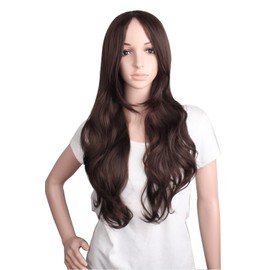 MapofBeauty Charming and Sexy Women's Long Curly Wig Wave Wig (Dark Brown)