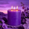 Extra Large 3 Wick Purple Pillar Candle, 6" x 6",