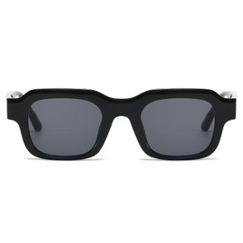 YAMEIZE Rectangle Sunglasses for Women Men Square Vintage Retro Sunglasses Trendy Thick Frame UV400 Protection