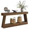 LITTLE TREE 70.87" Long Farmhouse Console Table, 2-Tier Shelf Narrow