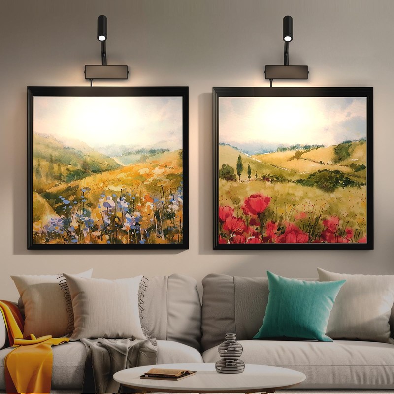Hudyogy Picture Light for Wall with Retractable Arm, Rotatable Indoor