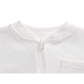 BINIDUCKLING Unisex Infant 2-Pack Zip-Up Baby Onesies Cozy Footed Pajamas Newborn Bodysuits Baby Clothes Solid Color Cotton Sleepsuit Rompers, White 12 Months