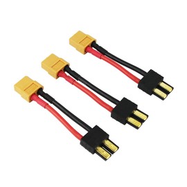 OliYin 3pcs Compatible with TRX Male to XT60 Female Connector Adapter Cable 14awg 1.96in RC Charger LiPo(Pack of 3)