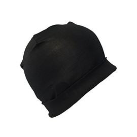 Jasmine Silk Pure Silk Beanie Cap Hat - Black