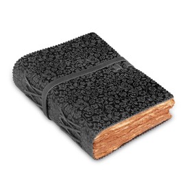 LEATHER VILLAGE Leather Bound Floral Embossed Journal for Women Men - 200 Pages, 6”X4”(A6), Black - Book of Shadows, Vintage Blank Paper Travel Diary, Notebook for Writing, Drawing, Sketchbook