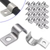 20 pieces stainless steel cable clamps for screwing, metal cable