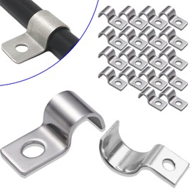 20 pieces stainless steel cable clamps for screwing, metal cable clamps, cable fixing cable clips, stainless steel attachment
