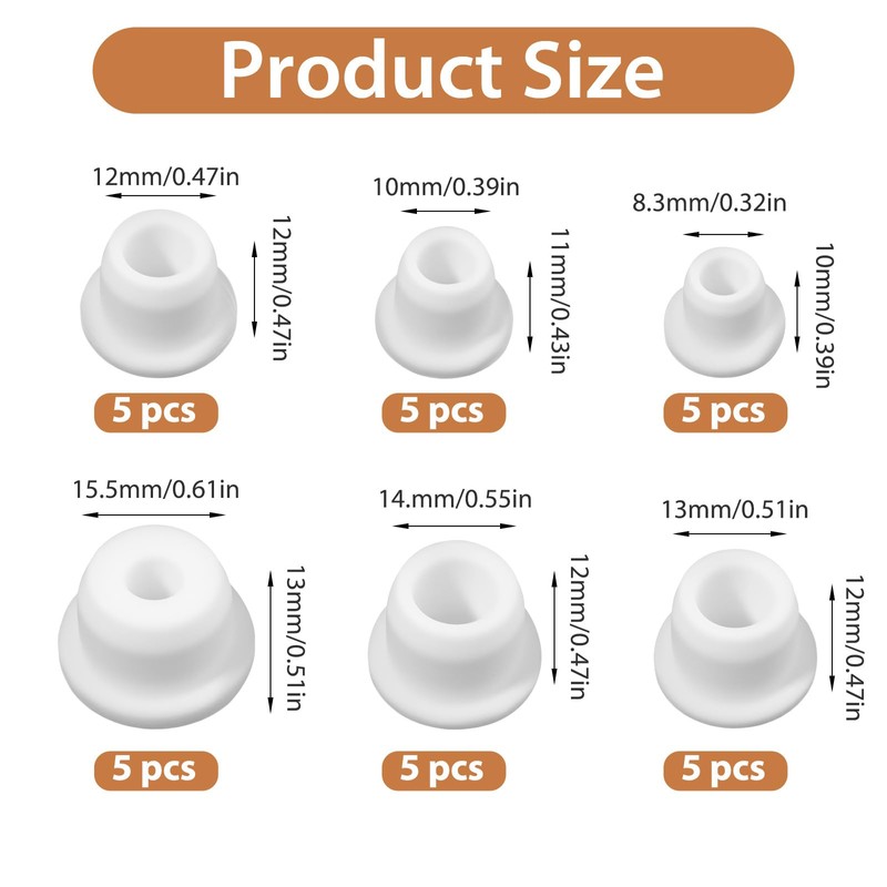 BOHUIZ 30 Pcs Salt and Pepper Stoppers Plugs, Silicone Salt