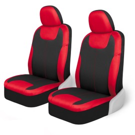 Motor Trend Red/Black Waterproof Seat Covers for Front Seats – Premium Neoprene Red Seat Covers, Car Seat Protectors with Removable Headrest, Interior Covers for Auto Truck Van SUV Seat Protection