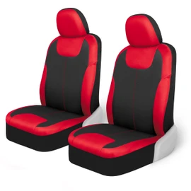 Motor Trend Red/Black Waterproof Seat Covers for Front Seats – Premium Neoprene Red Seat Covers, Car Seat Protectors with Removable Headrest, Interior Covers for Auto Truck Van SUV Seat Protection