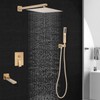 12 inch Square Shower Head and Handheld Set, Gasecoet Shower