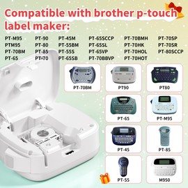 Goknu Tape Replacement for Brother P Touch M Tape MK221 MK 231, M950 Thermal Transfer Tape Compatible with Brother PT-M95 PTM95 PT-70BM PT-65 PT-90 PT-80 PT-85 Label Printer, 12 mm x 4 m Black on 6