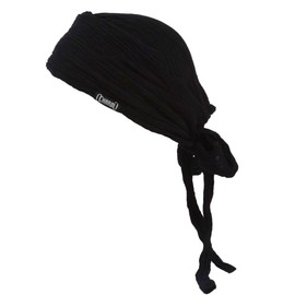 CHARM Turban Knit Cap [Free Size / Available in 9 Colors] Shirring Bandana Cap Hat, Black