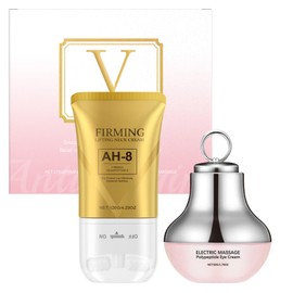 AH-8 Firming Neck Cream + Electric Massage Eye Cream, Neck-Eye Care Tightening & Revitalizing Set, Smooth of Fine Lines, Deep Moisturizing
