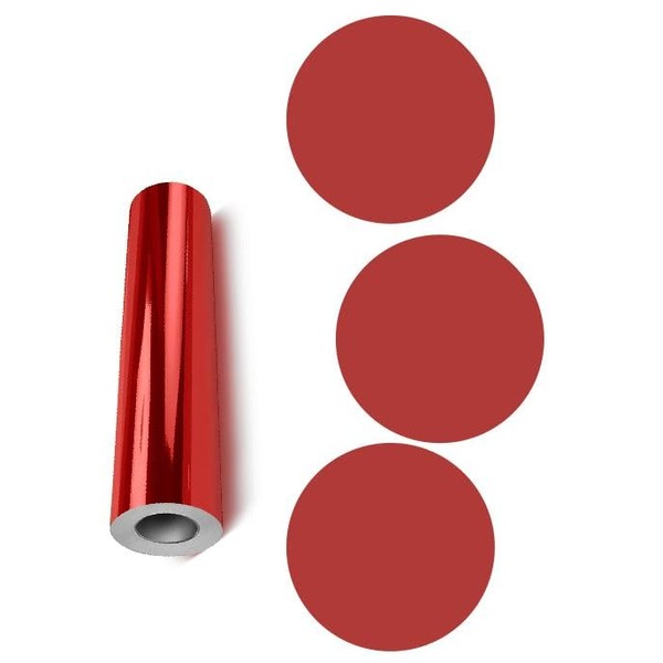 Dots Round Vinyl Color Coded Inventory Label Chrome Red 3