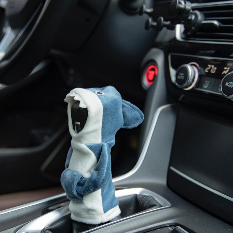 QIOON Mini Gear Shift Hoodie Shark Shift Knob Cover, Universal
