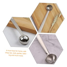 Mikinona 2pcs Stainless Steel Olive Spoon Slotted Cherry Strainer Serving Utensils for Jars Handle Pickle Spoon with Drain Hole for Fruits and Condiments