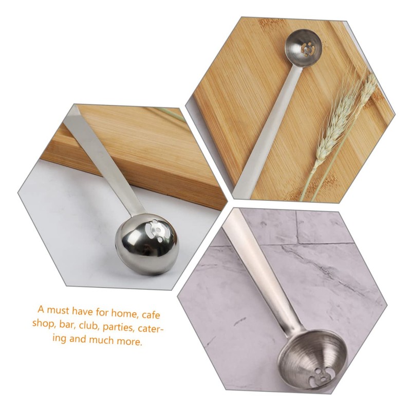 Mikinona 2pcs Stainless Steel Olive Spoon Slotted Cherry Strainer Serving
