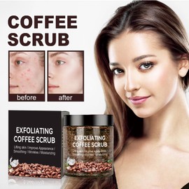 Mnozreo Kaffee-Peeling, für Körper und Gesicht, natürliches Kaffeepeeling, für Damen, mit Salz, Totes Meer, Körperpeeling mit biologischem Kaffee, Anti-Cellulitis mit Kaffee, 100 g, 1 Stück