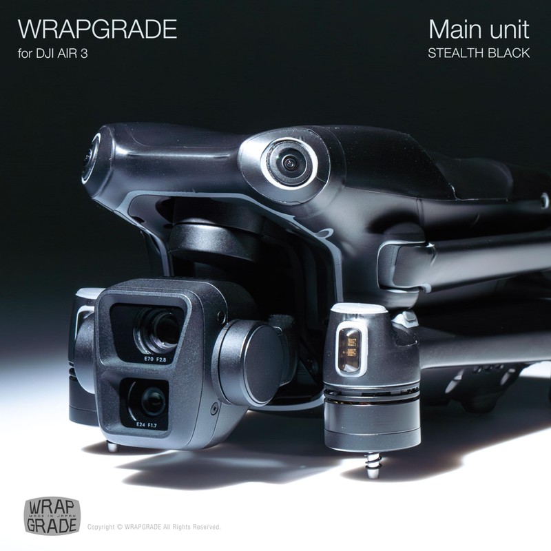 WRAPGRADE Skin Compatible with DJI Air 3 (Stealth Black)