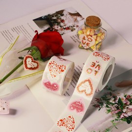 500 ps 1.5 Inch Love Heart Stickers Valentines Day Red Heart Stickers for Envelopes I Love You Stickers Labels for Scrapbooking, Anniversary Wedding Party Women Mother's Day Party Gifts （4 Designs）