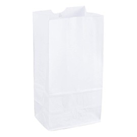 Perfect Stix - Kraft White Bag 8-100 8lb Kraft White Paper Bags - Pack of 100ct, White Bags