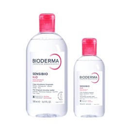 BIODERMA, Limpieza para Piel Sensible, Sensibio H2O 250  500ML, Dúo de Agua Micelar Desmaquillante, Calma la Irritación  250  500 ml, piel sensible,  