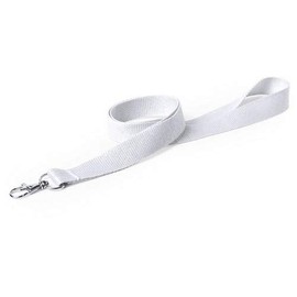 Lanyard for ID Passes with Metal Carabiner 50 cm Largo x 2 cm Ancho White Pack of 10