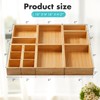 Fabsome Drawer Organizer, Set of 9 Bamboo Wood Kitchen Makeup