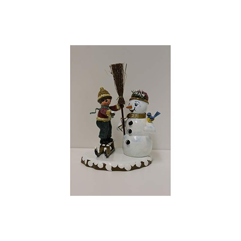 Kleine Figuren & Miniaturen Winterkinder Junge mit Schneemann - 11cm