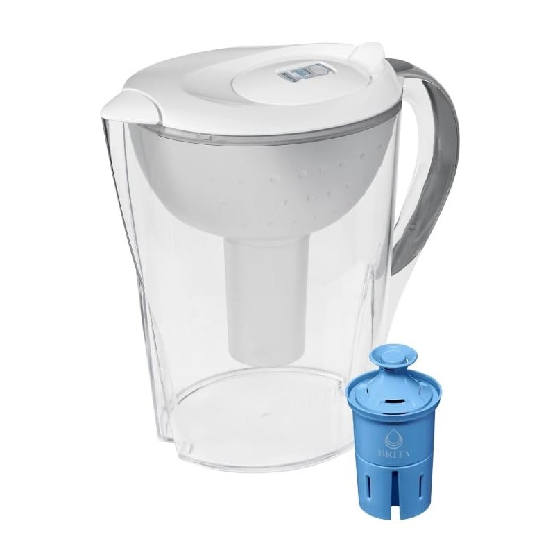 Brita Large 10 Cup Pacifica White Water Filter Pitcher with