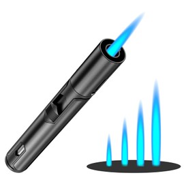 Encendedor de Butano, 6 pulgadas Ajustable Encendedor Soplete de Llama de Chorro de Butano Reutilizar Encendedor Electrónico Encendedor de Tipo Largo para Barbacoa, Vela y Camping (Gas no Incluido)