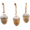 Decorative Hanging Tree Decoration Acorn Mango Wood Natural with Cord