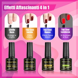 26 Pcs Semi-Permanent Nail Polish, 20 Colors Semi-Permanent Nail Polish with 2 Base, Shiny and Matte Top Coat, Diamond and Glow in the Dark Top Coat, UV Gel Nail Polish for Women