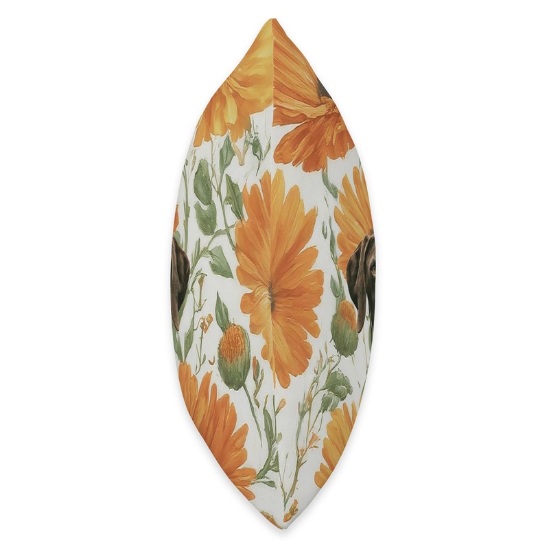 German Shorthaired Pointer Yellow Calendula Spring Flowers Throw Pillow