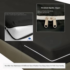 Twin Size Zipper Fitted Sheet 12" Inch Deep Pocket - Hotel Quality Soft Microfiber Bottom Sheet- Shrinkage and Fade Resistant-Easy Care -1 Fitted Zipper Mattress Cover Dark Grey Color