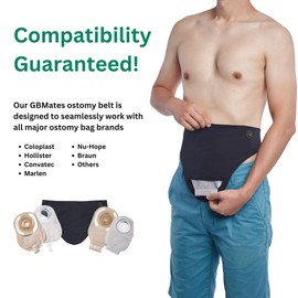 GBmates Ostomy Belt ™- Comfortable Colostomy Belt, Support Ostomy Bag Covers, Ostomy Belt for Men and Women - Adjustable Ostomy Support Belt-Ostomy Wrap (Medium)