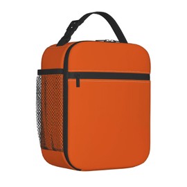 Lhdlnn Orange Lunch Box Insulated Lunch Bag for Women Adult Portable Reusable Tote Lunchbox for Office Outdoor Picnic Travel
