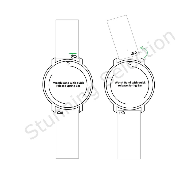 Genuine Waterproof Leather Watch Band with Quick Release Spring Bars