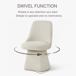 KISLOT Swivel Dining Chair Mid Century Modern DeskChair High Back Upholstered Linen Fabric SideChair for Kitchen Diningroom Bedroom