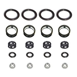 Side Feed Fuel Injector Repair Kit Filters Seals O-Rings Pintle Caps Compatible with JECS (4)